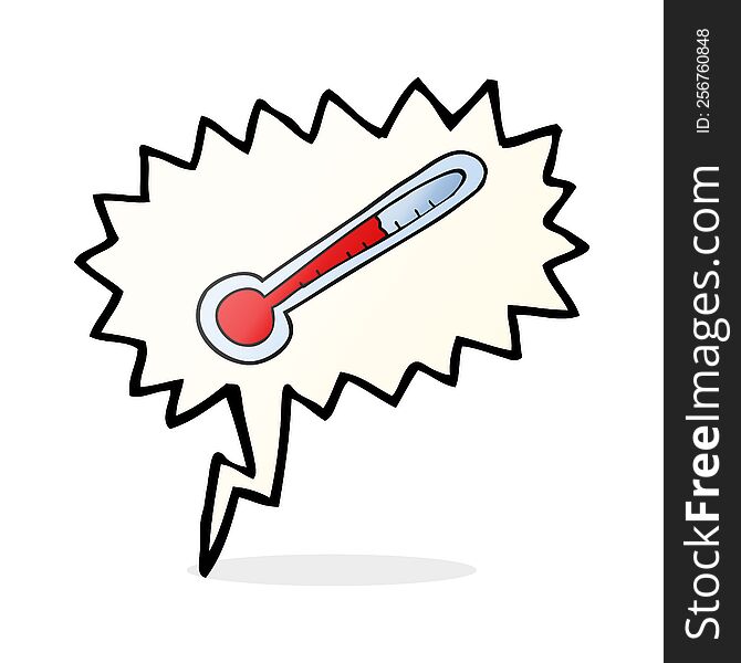 Speech Bubble Cartoon Temperature Gauge