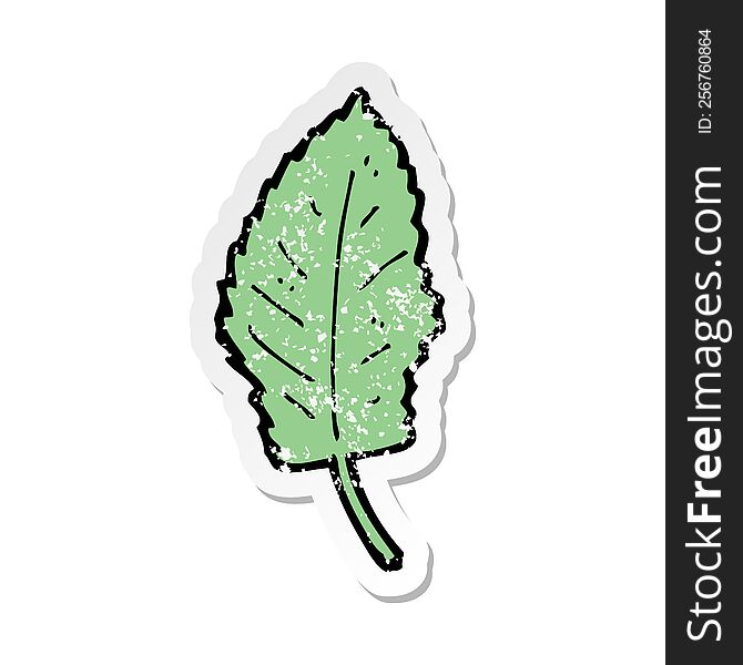 retro distressed sticker of a cartoon leaf symbol
