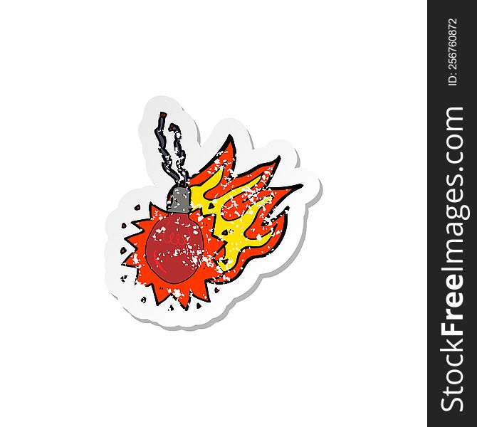 retro distressed sticker of a cartoon red hot light bulb