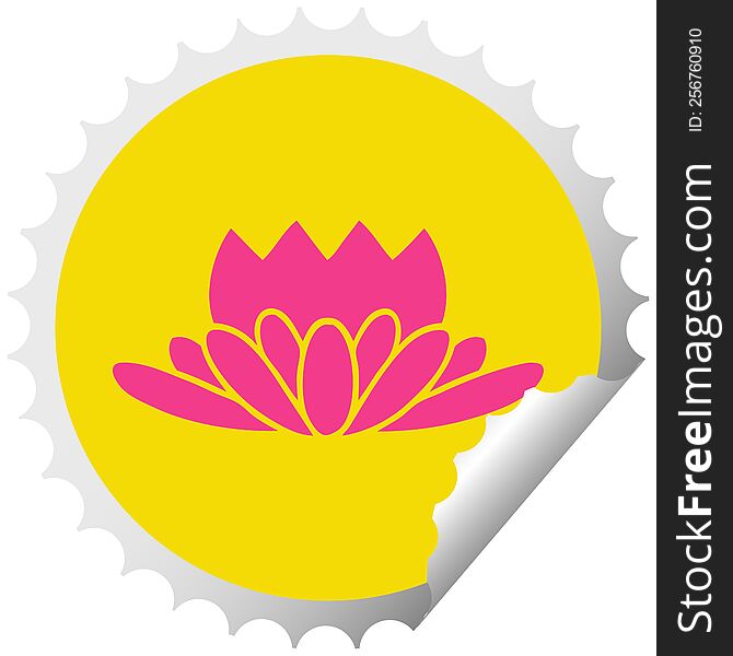 Circular Peeling Sticker Cartoon Flower