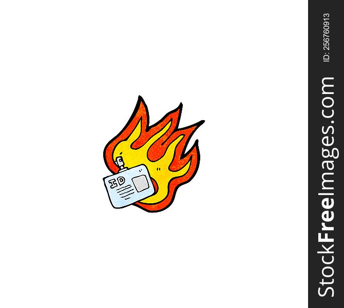 burning ID tag cartoon
