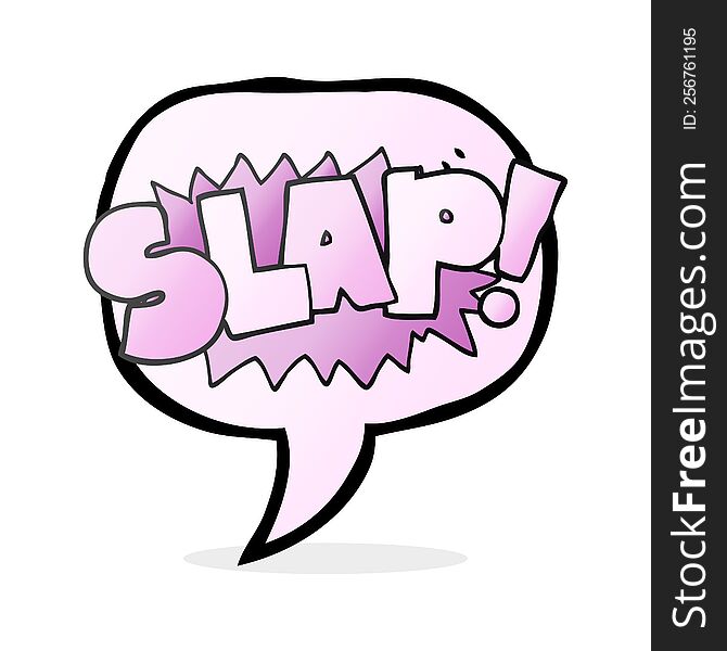 freehand drawn speech bubble cartoon slap symbol