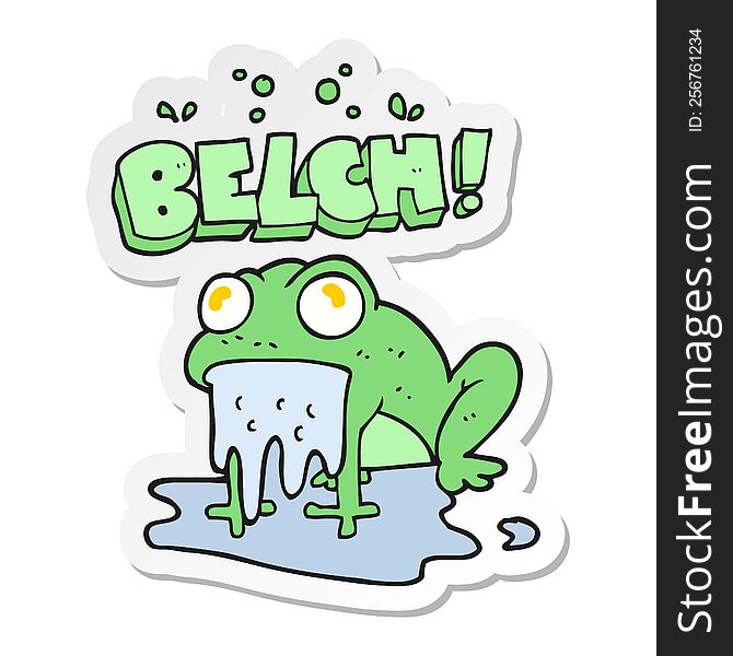 Sticker Of A Cartoon Gross Little Frog