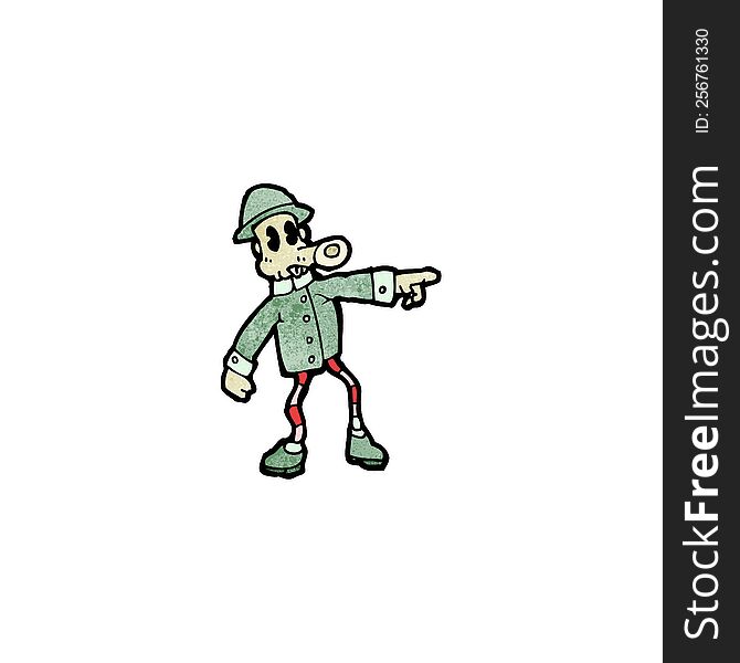 Cartoon Weird Army Man