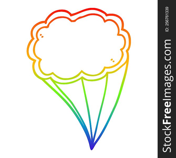 Rainbow Gradient Line Drawing Cartoon Decorative Cloud