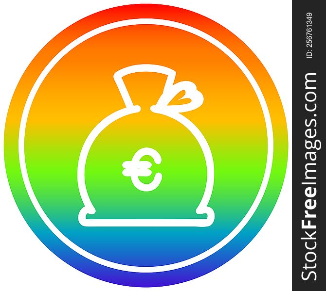 Money Sack Circular In Rainbow Spectrum