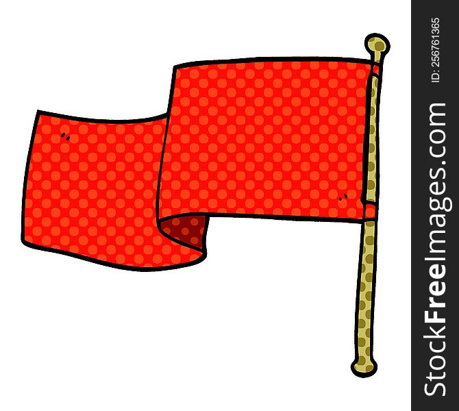 Cartoon Doodle Red Flag