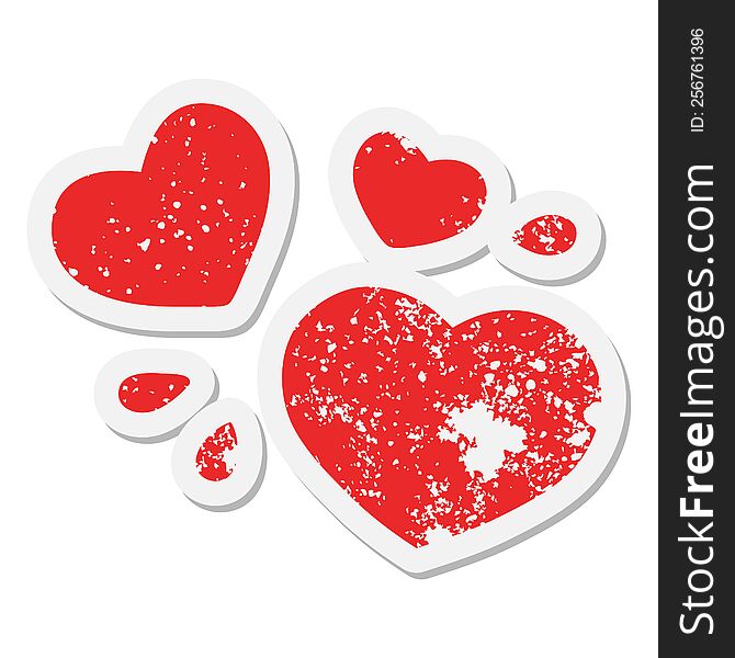 love hearts thumping grunge sticker