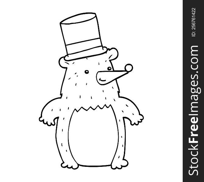 Cartoon Bear In Top Hat