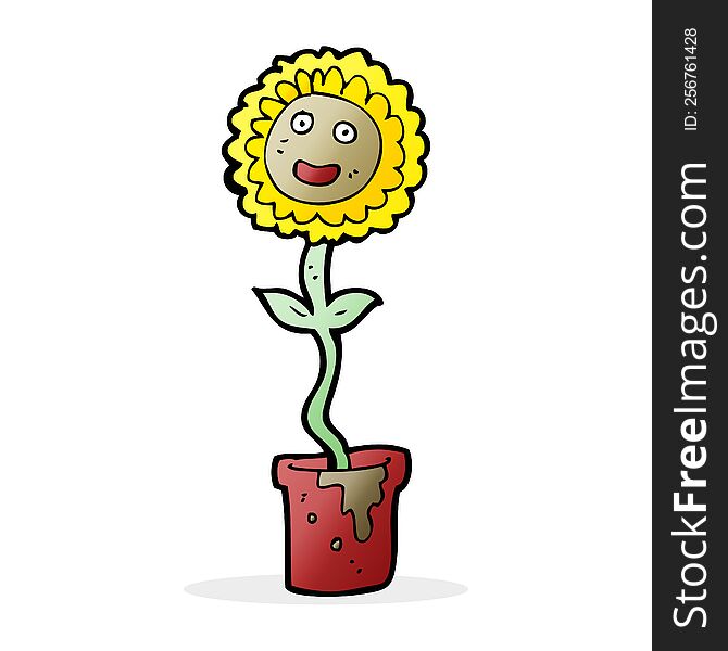 Cartoon Flower With Face