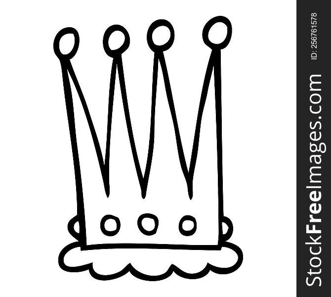 line drawing cartoon crown