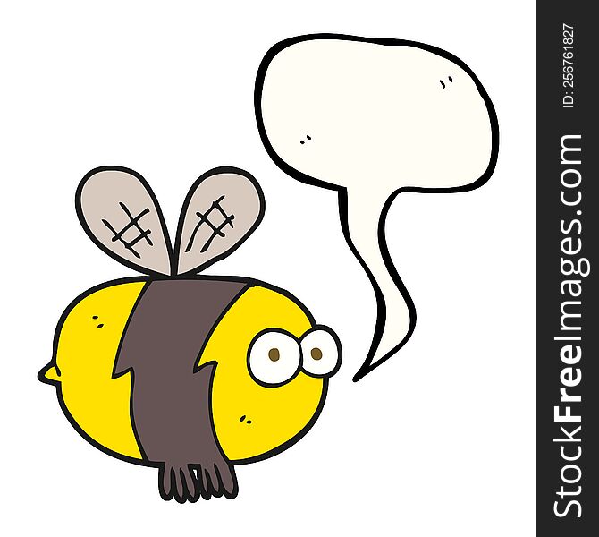Speech Bubble Cartoon Bee