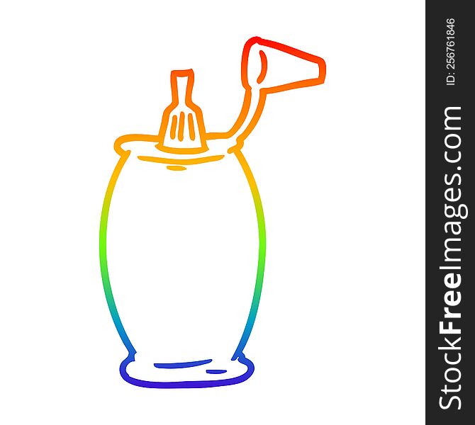 Rainbow Gradient Line Drawing Tomato Ketchup Bottle