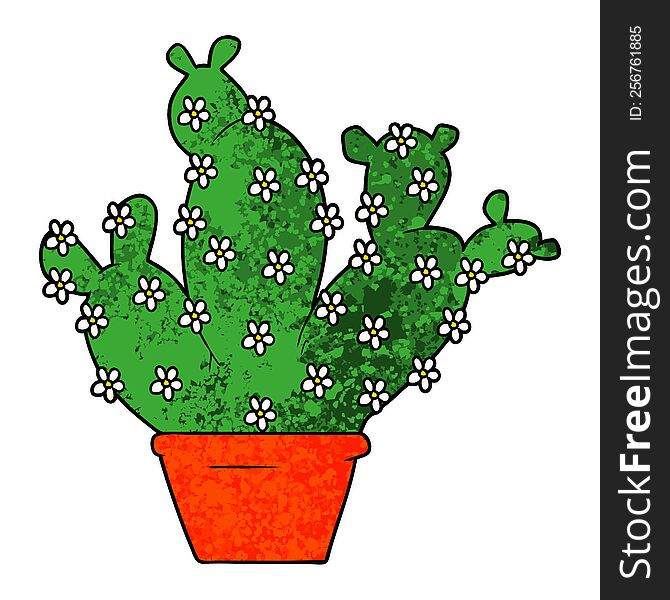 cartoon potted cactus. cartoon potted cactus