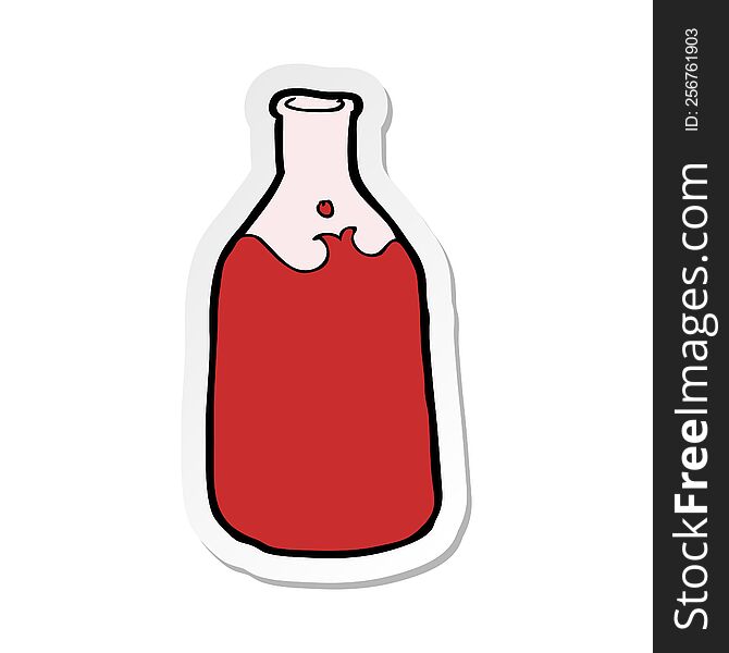 sticker of a cartoon bottle