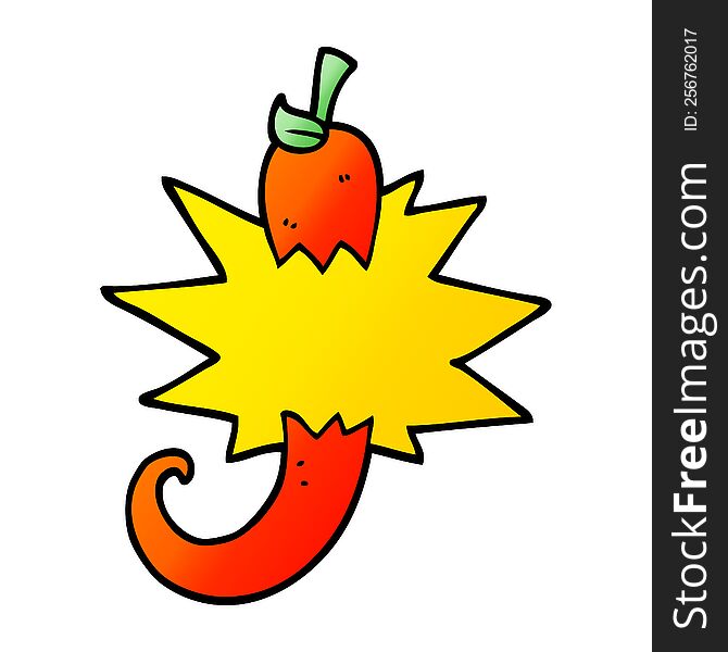 vector gradient illustration cartoon red hot chili