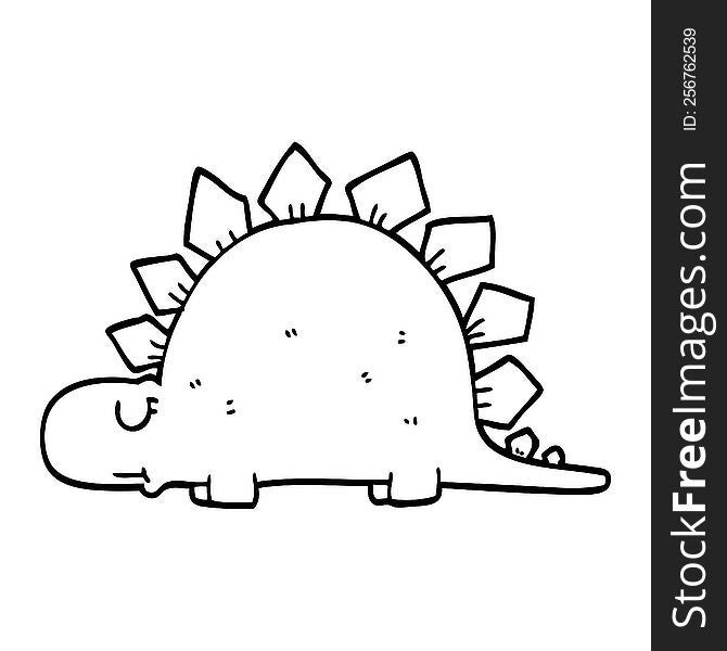 line drawing cartoon prehistoric dinosaur