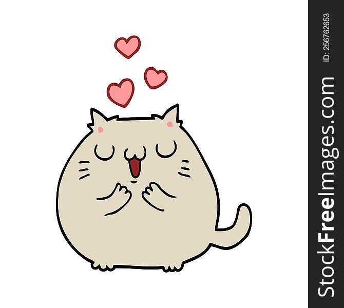 cute cartoon cat in love