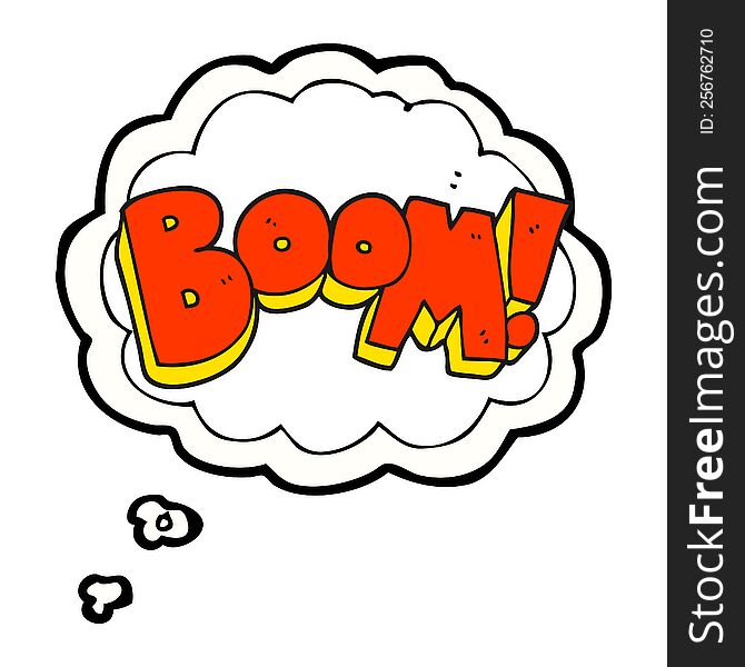 freehand drawn thought bubble cartoon boom