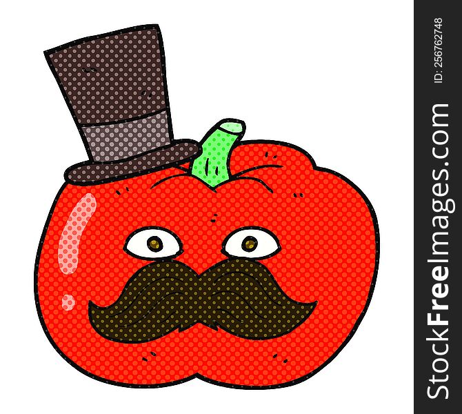 freehand drawn comic book style cartoon posh tomato