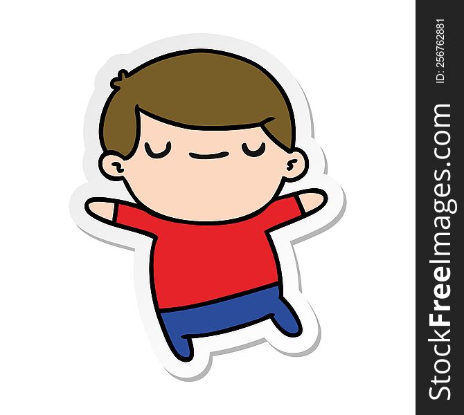 Sticker Cartoon Of A Kawaii Cute Boy