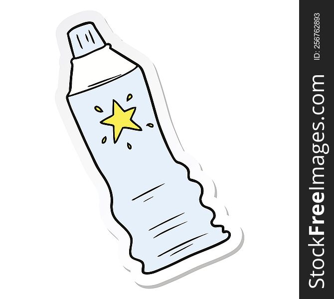Sticker Of A Cartoon Tube Of Sunscreen