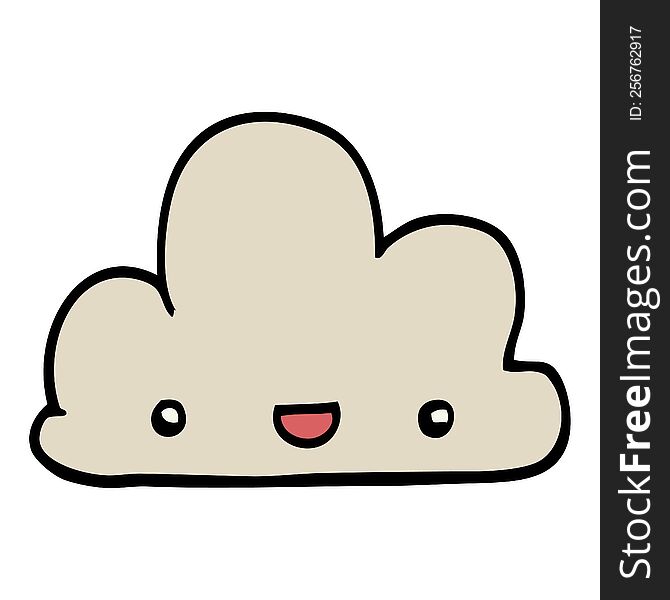 Cartoon Tiny Happy Cloud