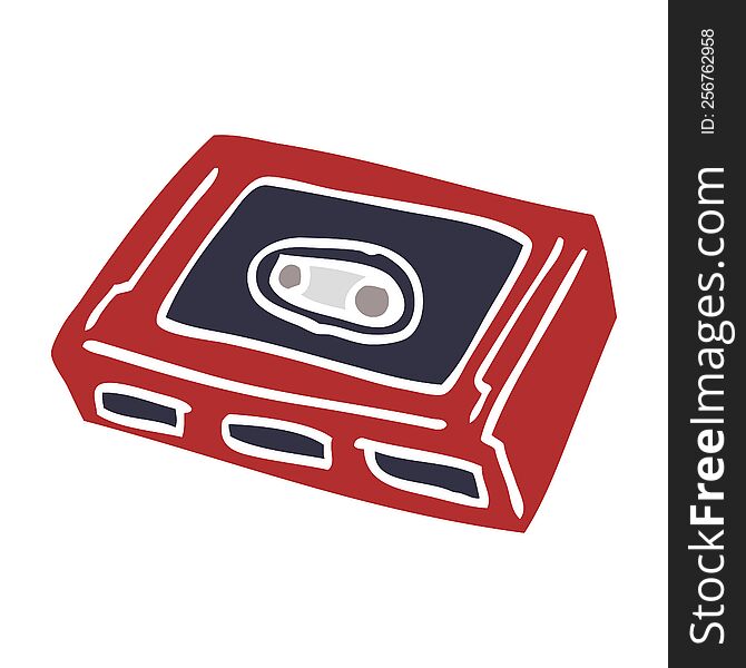 cartoon doodle retro tape cassette