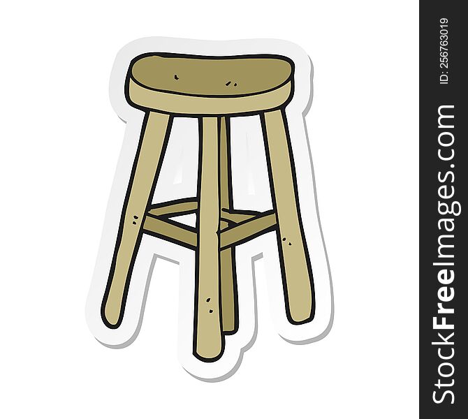 Sticker Of A Cartoon Stool