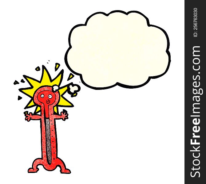 Cartoon Thermometer With Thought Bubble