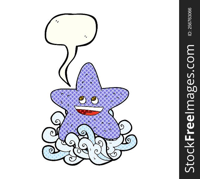 Comic Book Speech Bubble Cartoon Starfish