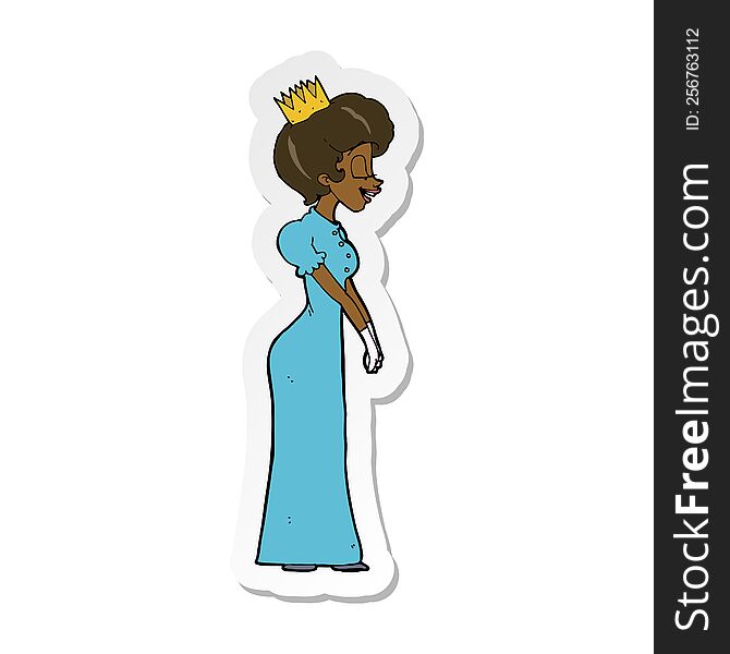 Sticker Of A Cartoon Princess