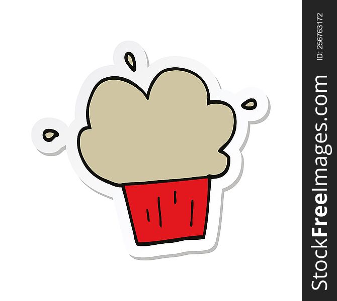 Sticker Of A Cartoon Muffin