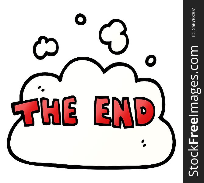 cartoon doodle wording the end