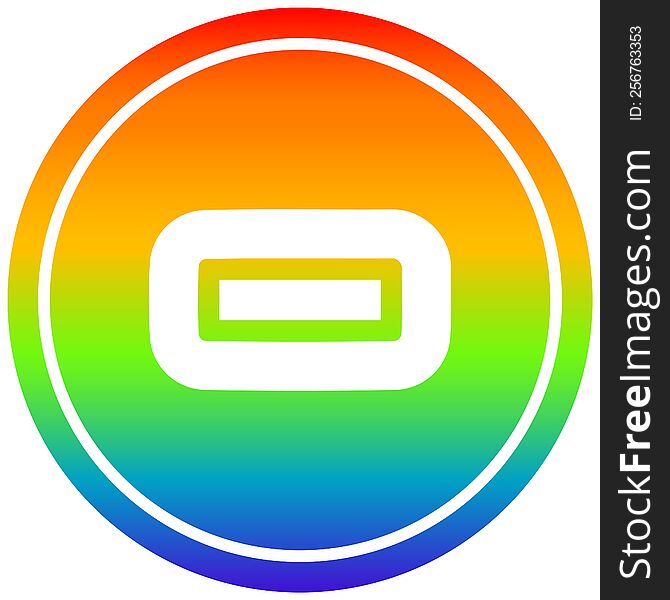 subtraction symbol circular in rainbow spectrum