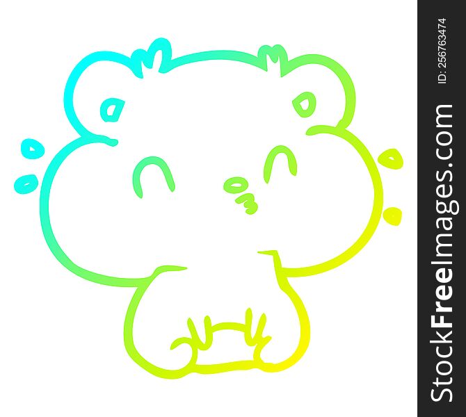 cold gradient line drawing of a hamster with full cheek pouches