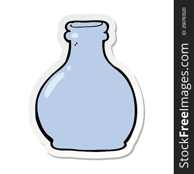 sticker of a cartoon old glass vase