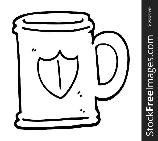 black and white cartoon tankard