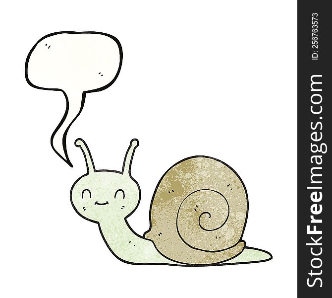 freehand speech bubble textured cartoon cute snail