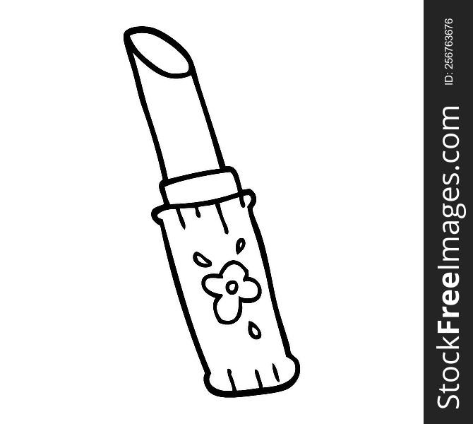 line drawing cartoon lipstick
