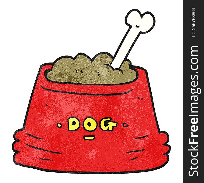 Textured Cartoon Dog Food Bowl