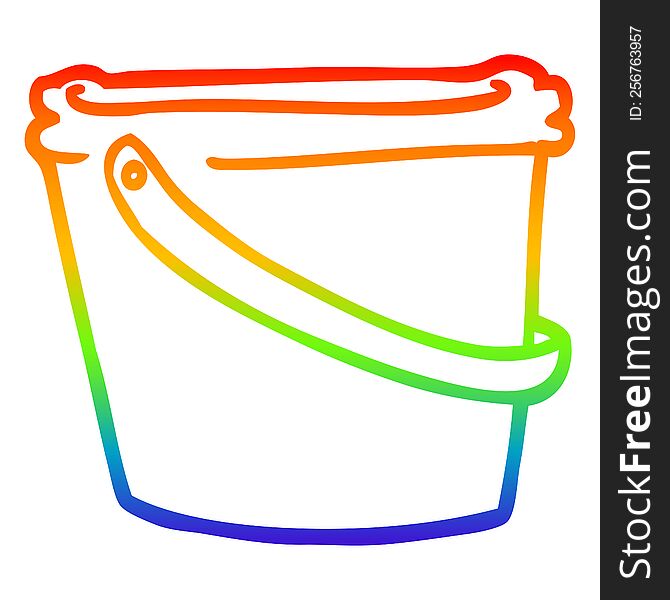 Rainbow Gradient Line Drawing Cartoon Bucket