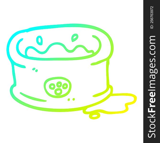 Cold Gradient Line Drawing Cartoon Pet Bowl