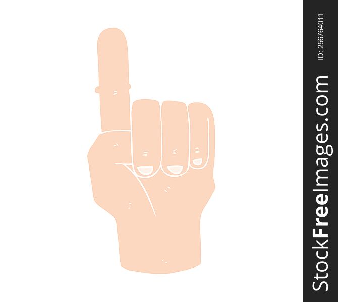 Flat Color Illustration Of A Cartoon Pointing Finger