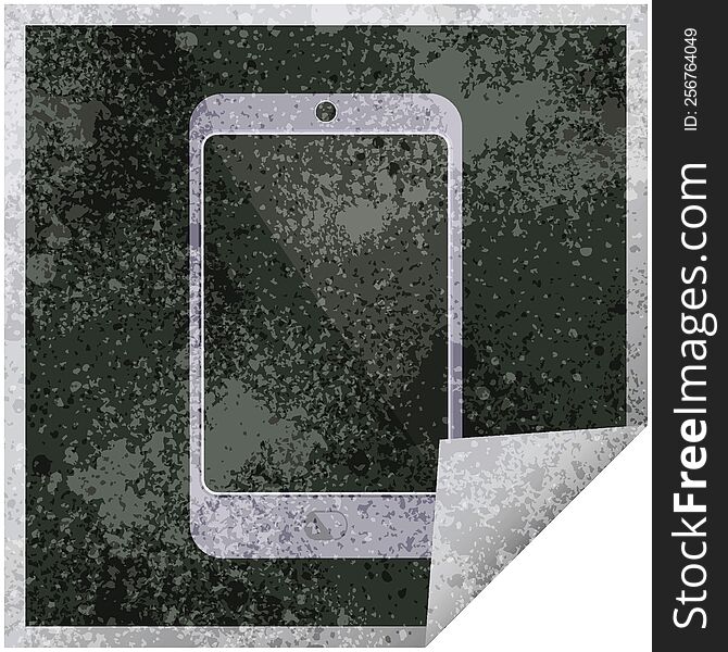 cell phone graphic square sticker