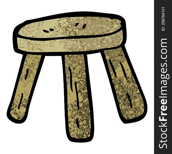 grunge textured illustration cartoon small stool