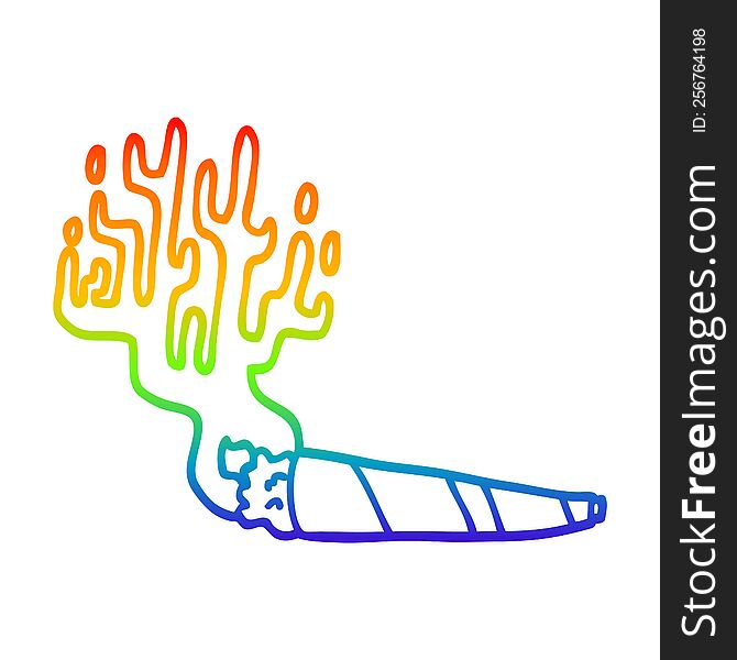 rainbow gradient line drawing of a cartoon medical pot