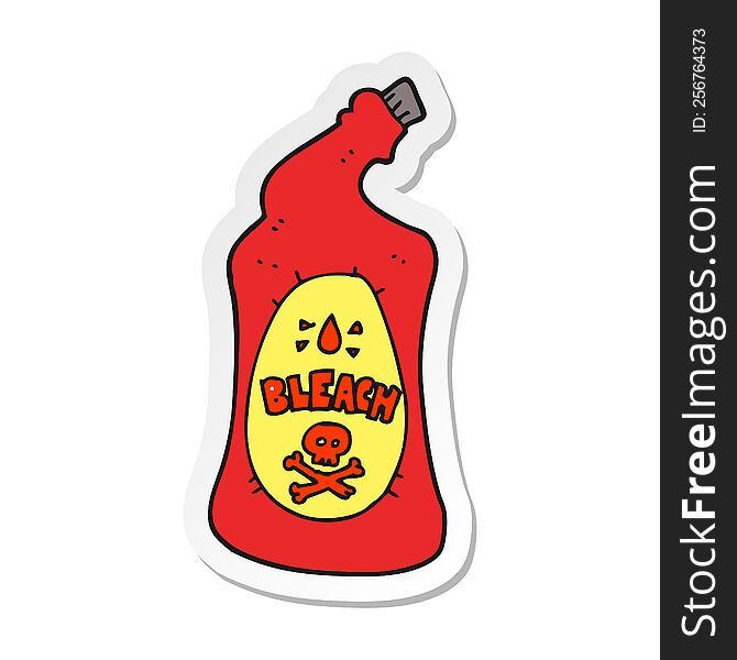 Sticker Of A Cartoon Bleach Bottle