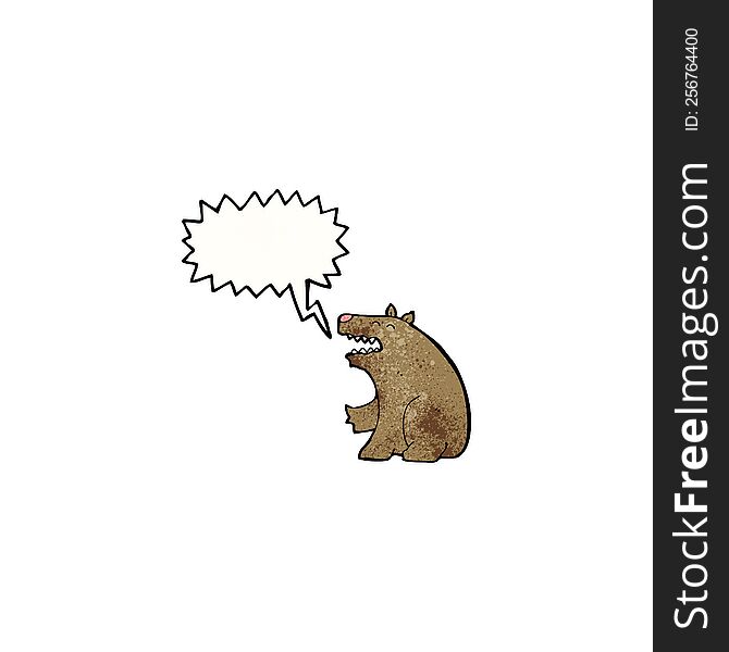 Cartoon Bear With Speech Bubble