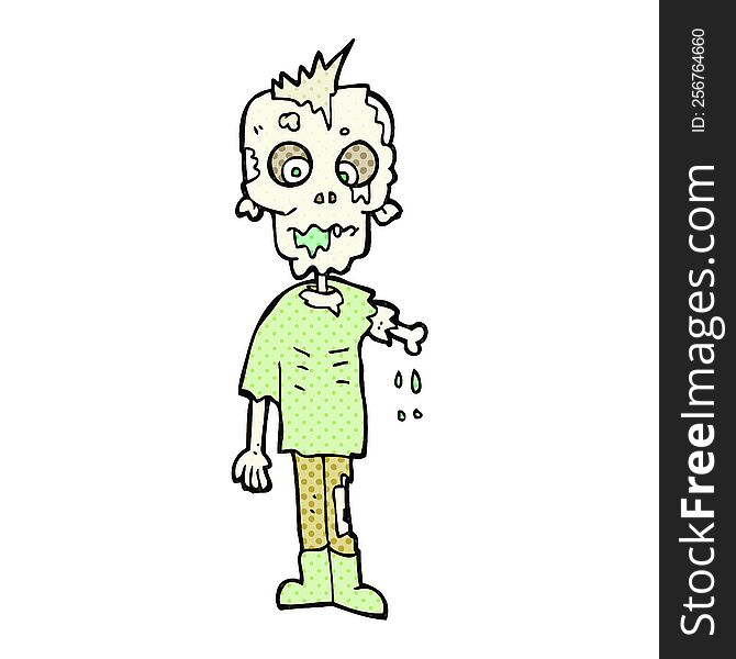 freehand drawn cartoon zombie